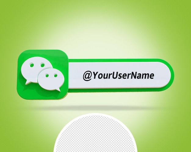 Wchat Banner Social Media Logo trasparente 3D