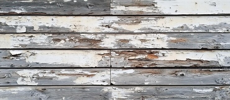 PSD weathered wood wall with peeling paint