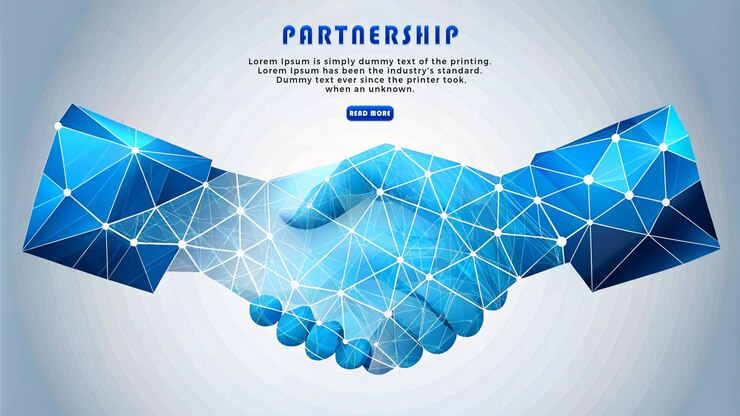 web banner concetto di partnership aziendale background design