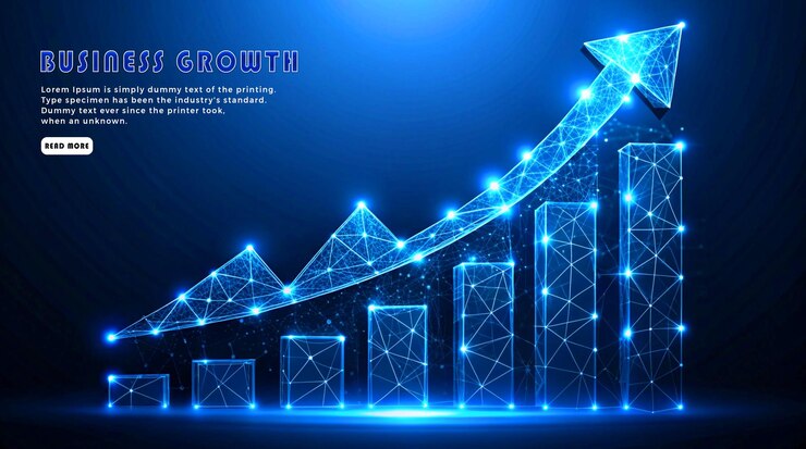 PSD web banner contexto do conceito de crescimento empresarial