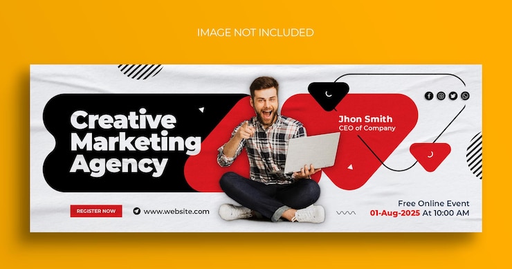 PSD web-banner-design für online-live-webinar-business-konferenz facebook und andere social-media-cover