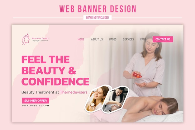 Web Banner Design para Beleza amp Confiança Oferta de Verão Design de Página de Entrada