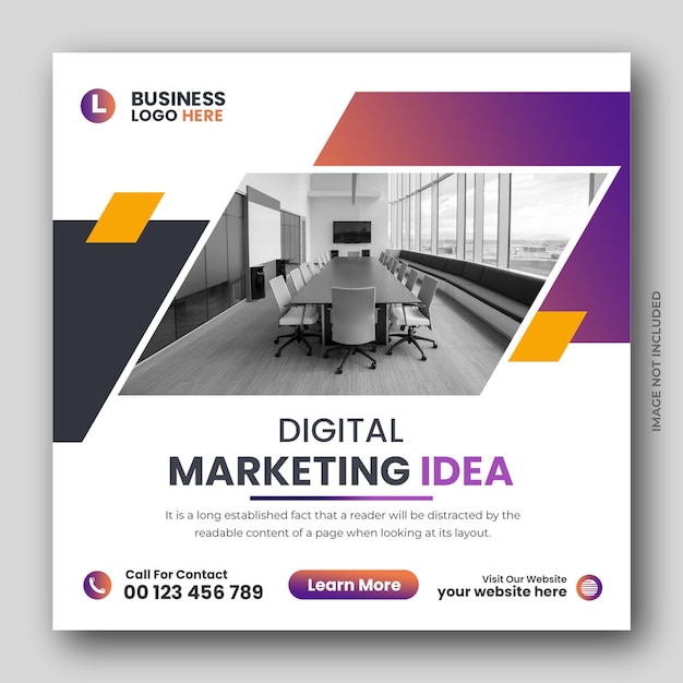 Web-banner für digitales marketing und instagram-post-vorlage für eine marketingagentur