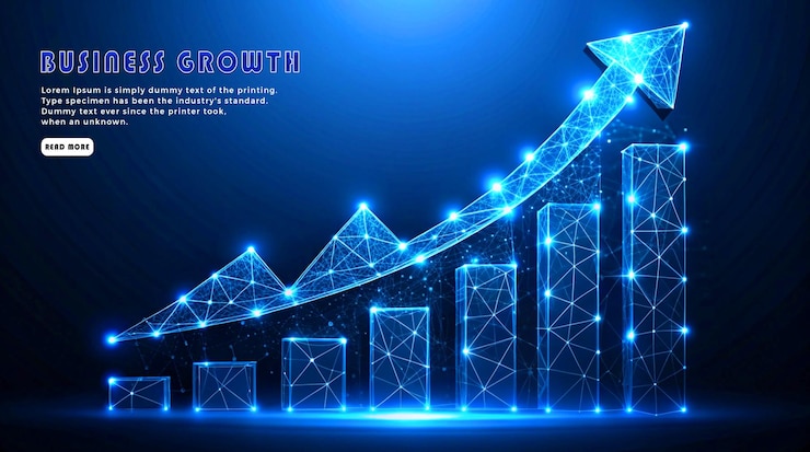 Web Banner Sfondamento del concetto di crescita aziendale