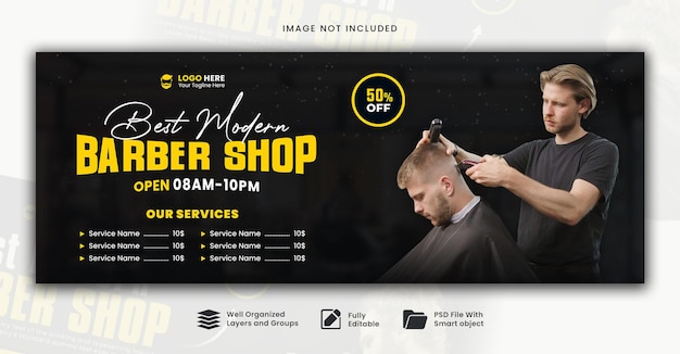 Web-Banner-Vorlage für Friseurgeschäfte