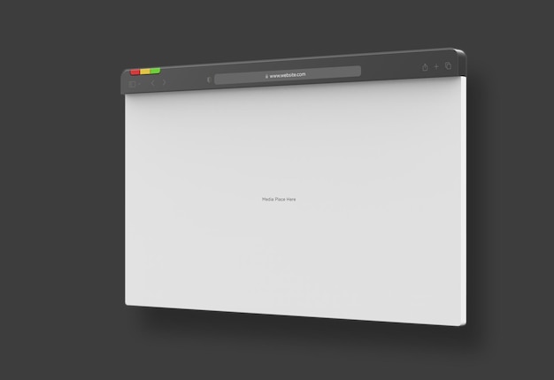 web browser 3d interface website presentation mockup isolated
