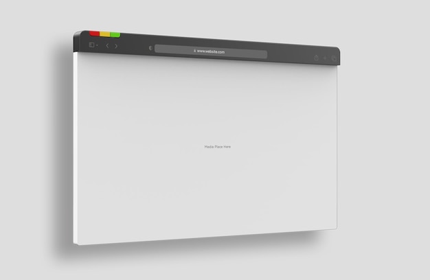 web browser 3d interface website presentation mockup isolated