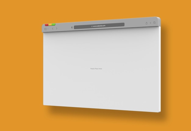 Web-Browser 3D-Schnittstelle Website-Präsentation Mockup isoliert