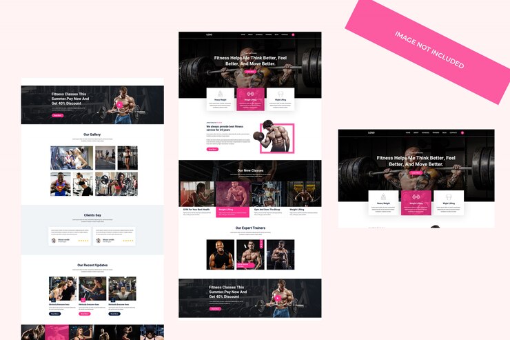 PSD web-design, psd-vorlage. fitness- und fitnesskonzept.