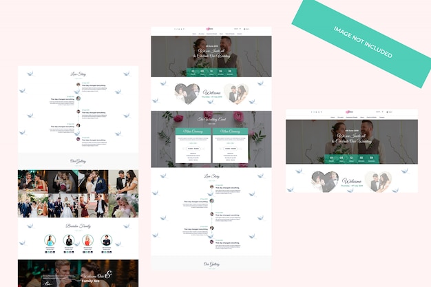 Web-design, psd-vorlage. hochzeitsplaner-konzept.