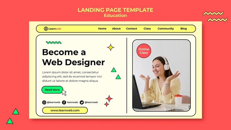 PSD web design workshop landing page