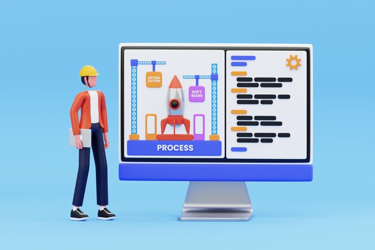PSD web development 3d illustration