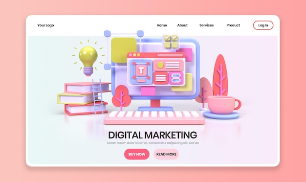 web development for ui ux design concept illustration landing page template business idea background