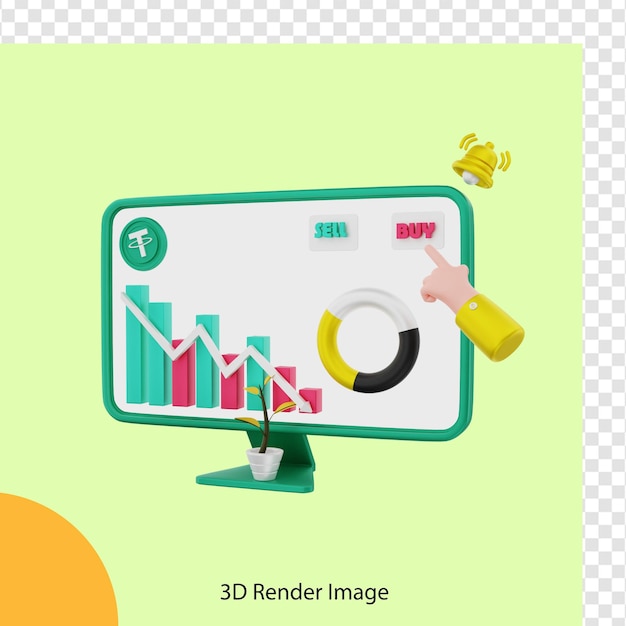 Web di scambio di monete crittografiche con rendering 3d