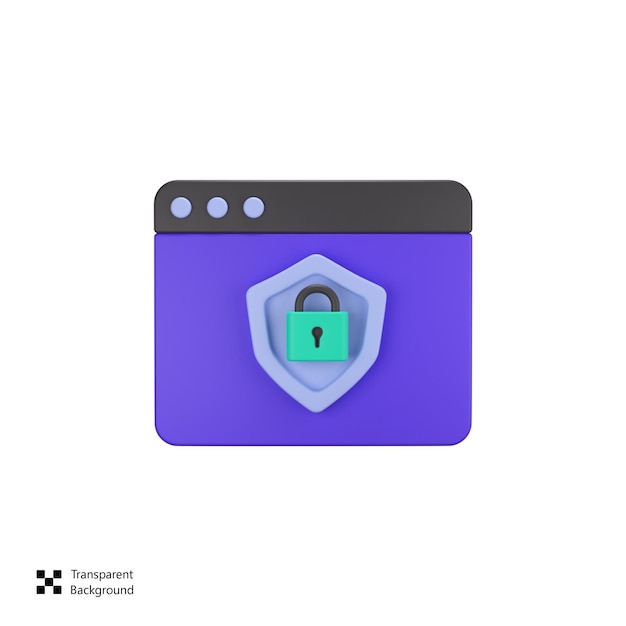 web page security 3d icon