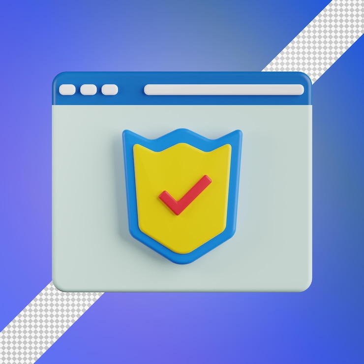 PSD web security 3d illustration