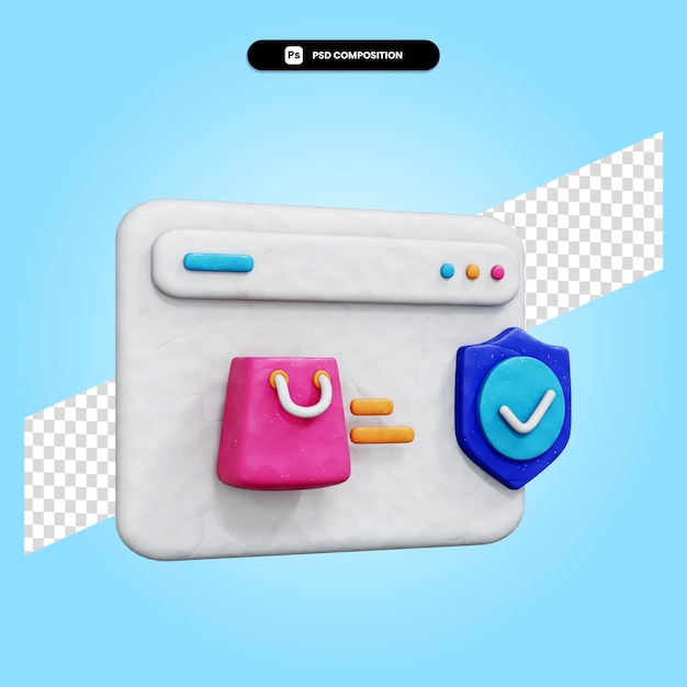 Web-Shopping 3D-Darstellung isoliert
