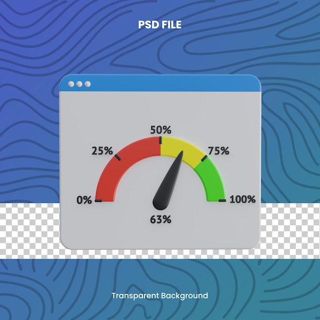 web speed 3d rendering icon illustration psd file chart