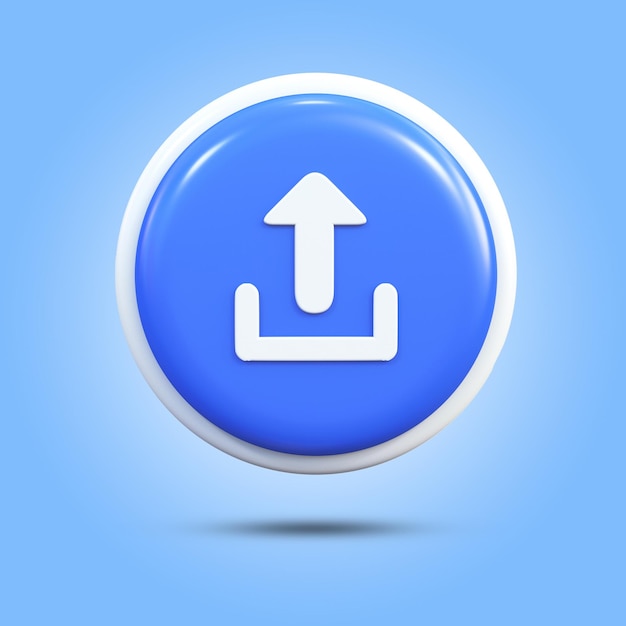 Web-Upload-Schaltfläche 3D-Rendering-PSD-Mockup