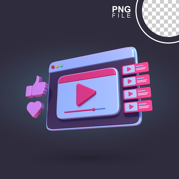 PSD web-video-player mit 3d-playlist