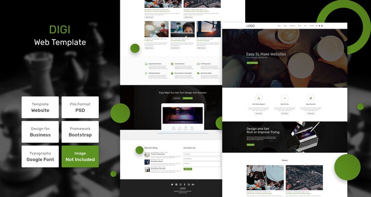 PSD web-vorlage für digi-services und marketing