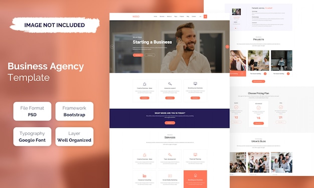 PSD web-vorlage für geschäftsagenturen