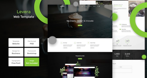 Web-vorlage für levera business und agentur