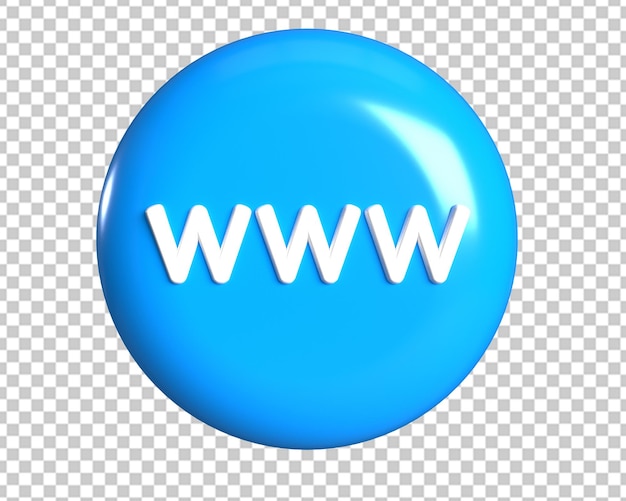 Web, www, azul, icono, 3d, render