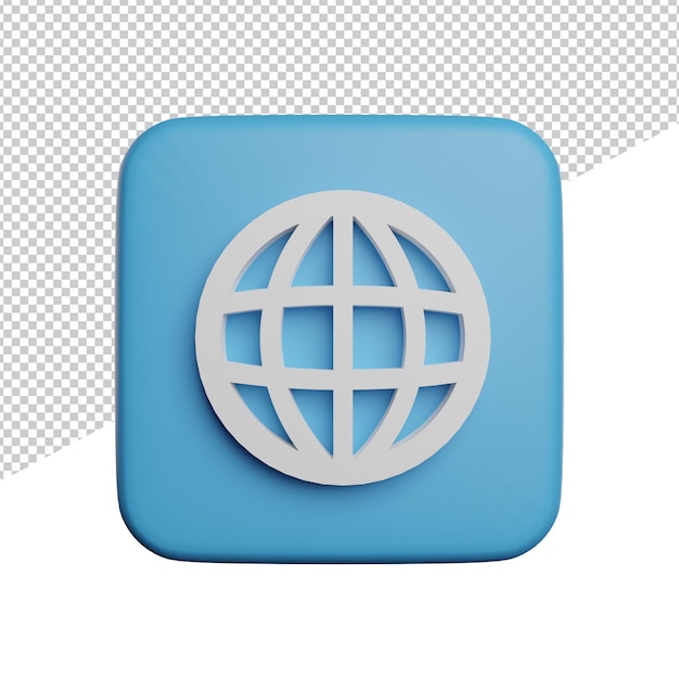 PSD webbrowser abgerundete vorderansicht 3d-rendering-abbildung transparenter hintergrund