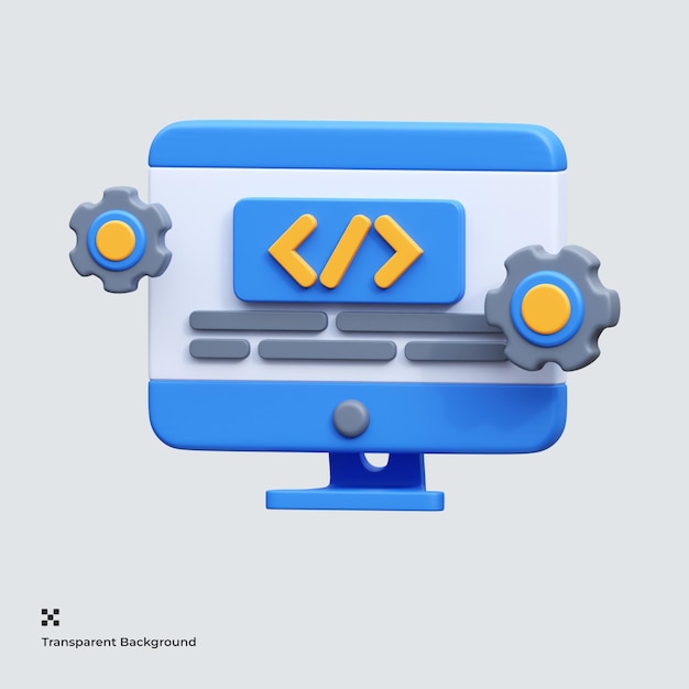 PSD webentwicklung 3d-symbol