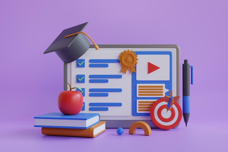 PSD webinaire de cours en ligne et éducation. rejoindre le séminaire et obtient un certificat électronique. illustration 3d