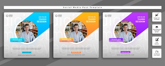 Webinaire en direct sur le marketing numérique et modèle de publication sur les médias sociaux d'entreprise