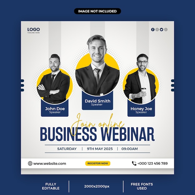 Webinar aziendale dal vivo online Post di Instagram o modello di post sui social media quadrato
