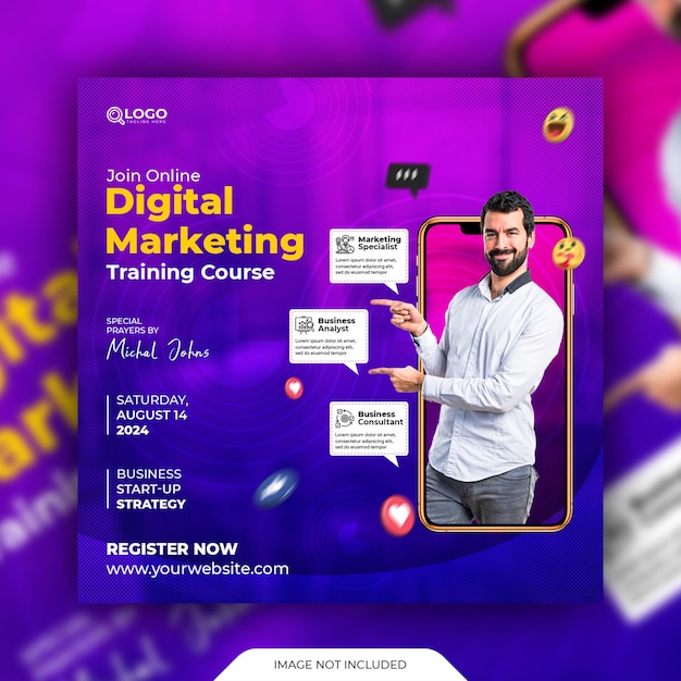 Webinar für digitales marketing und social-media-banner für unternehmen