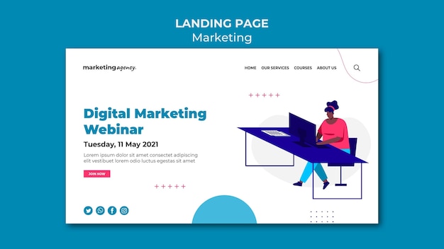 Webinar-landingpage für digitales marketing