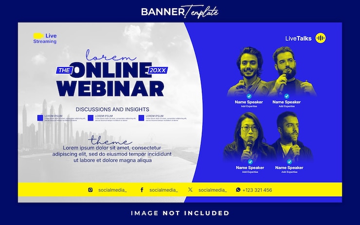 PSD webinar modello di workshop per i banner dei social media