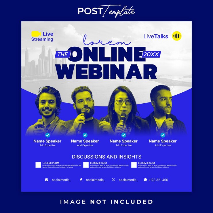 PSD webinar social media post workshop template (template per il workshop sui social media)