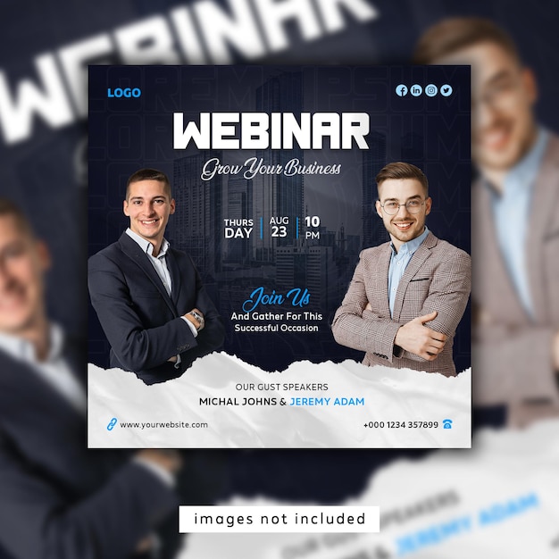 Webinar-Social-Media-Werbebeitrag und Online-Live-Business-Konferenz