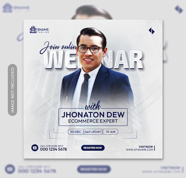 Webinar-Trainingssitzung quadratischer Flyer oder Instagram-Social-Media-Post-Webbanner-Vorlage