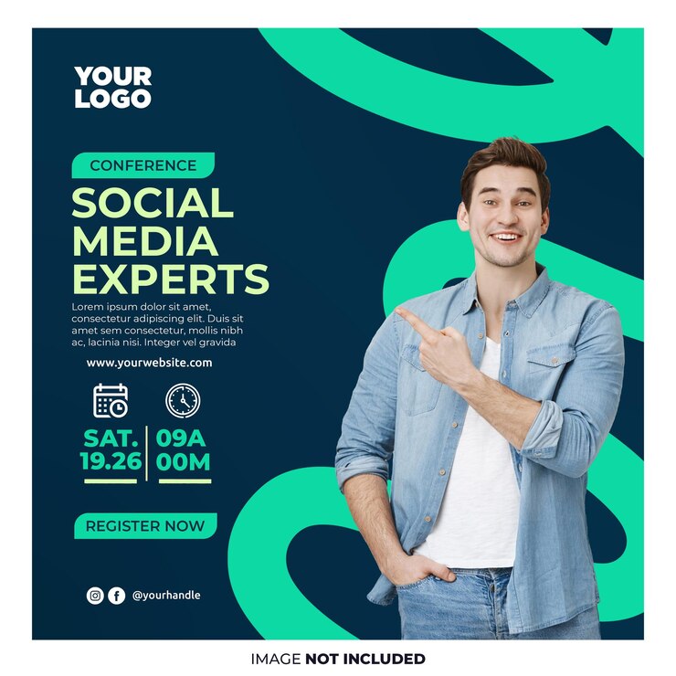 PSD webinar en vivo sobre marketing digital y plantillas de publicaciones en las redes sociales corporativas