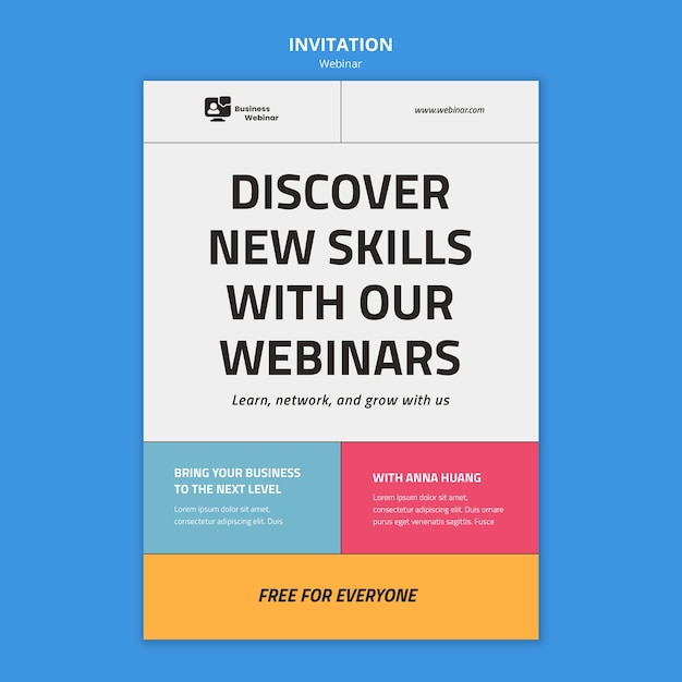 Webinar-Vorlage im flachen Design