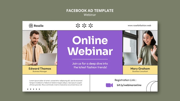 Webinar-Vorlage im flachen Design