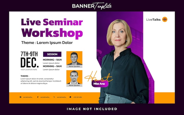 Webinar-Workshop-Banner-Vorlage für soziale Medien