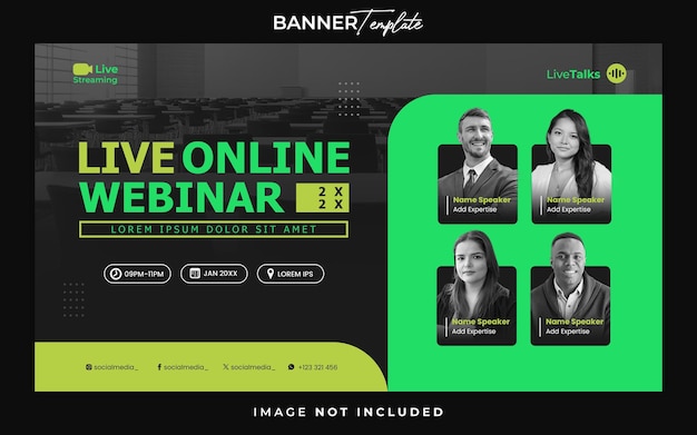 Webinar-Workshop-Banner-Vorlage für soziale Medien