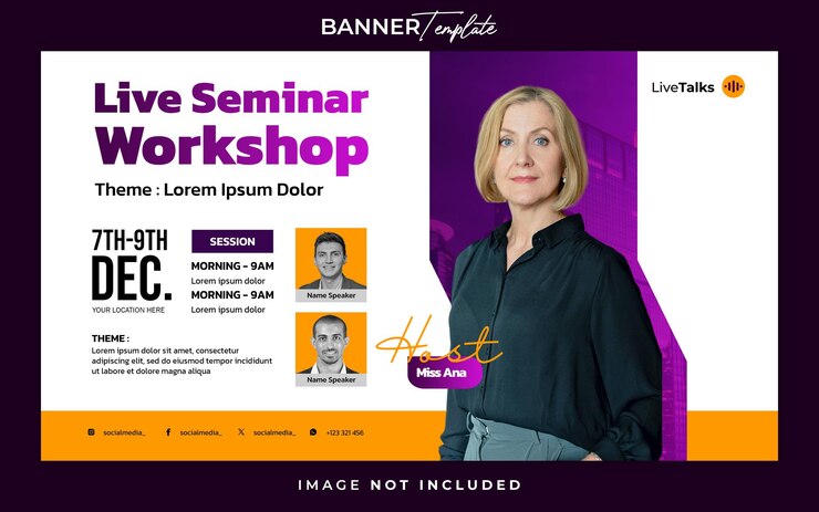 PSD webinar workshop modello di banner per i social media