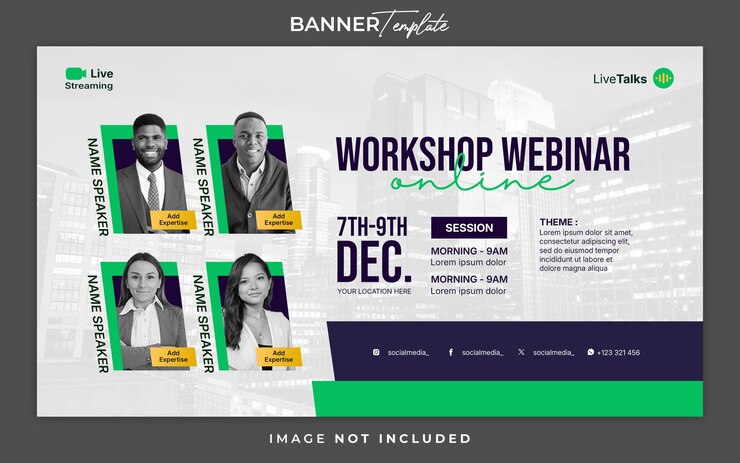 PSD webinar workshop modello di banner per instagram e facebook