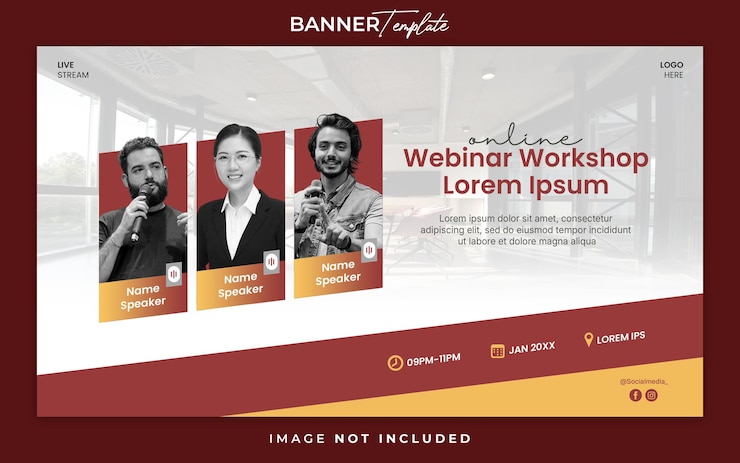 PSD webinar workshop modello di banner per instagram e facebook