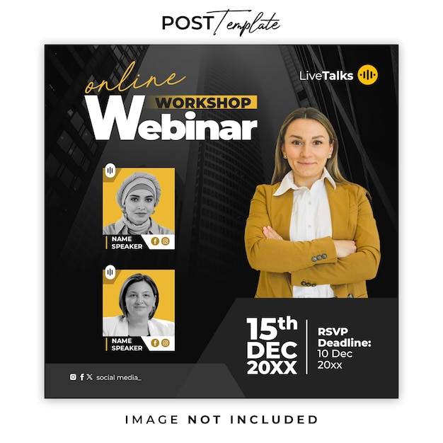 Webinar Workshop Modello di post per Instagram e Facebook