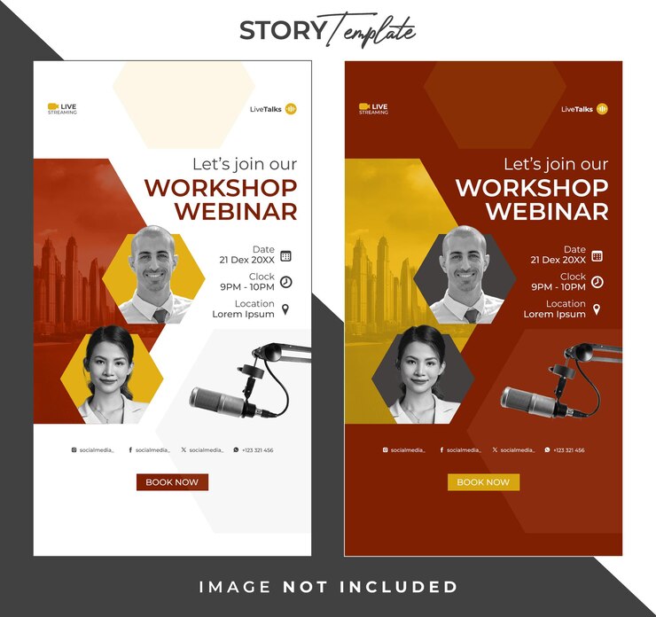 PSD webinar-workshop zum entwurf von story-vorlagen