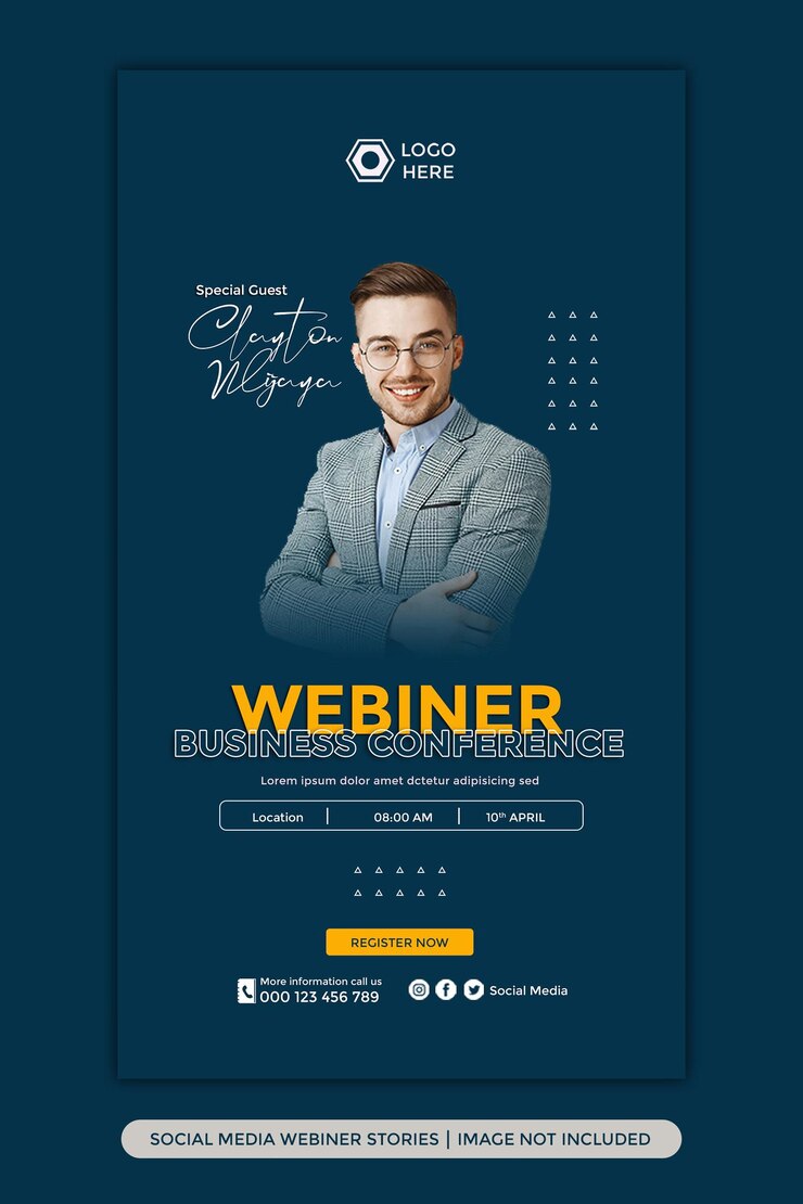 PSD webiner business conference instagram stories or business workshop web banner story post template 3